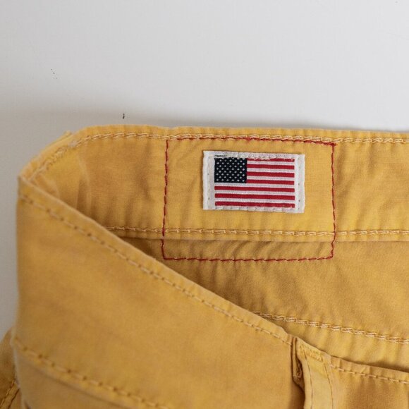 ✨ True Religion Romy Yellow Raw Hem Shorts Cotton Poplin Made in USA - Picture 12 of 12